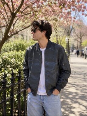 703. Stylish Camouflage Bomber Jacket